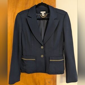 Cache Women's Navy Blazer with Gold Accents